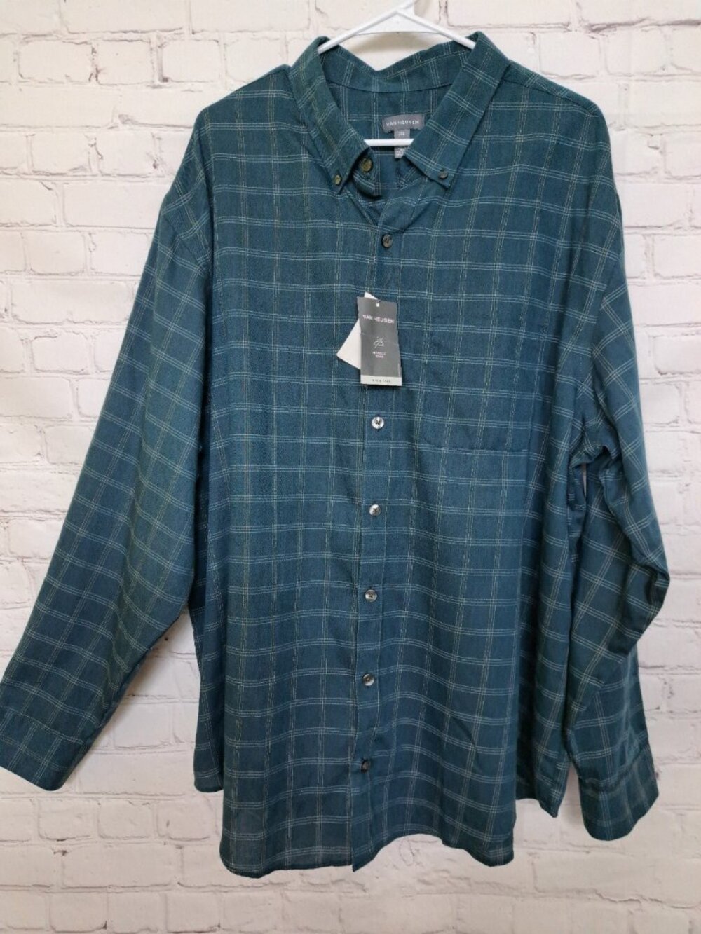 Van Heusen Men's NEW Winkle Free Plaid Button Down Shirt Size 2XB